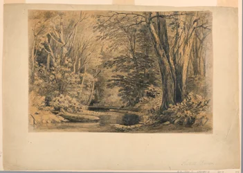 Tekening, Een beek in het bos, 1854