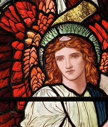 Grasmere, St Oswald, James Powell & Sons, Henry Holiday, Dienende Engelen (detail), 1893