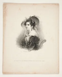 Portret ten halve lijve van een jonge vrouw