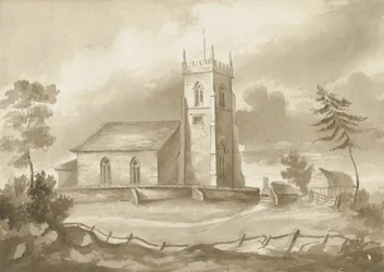 Codsall Church: sepia tekening, nd [1844]