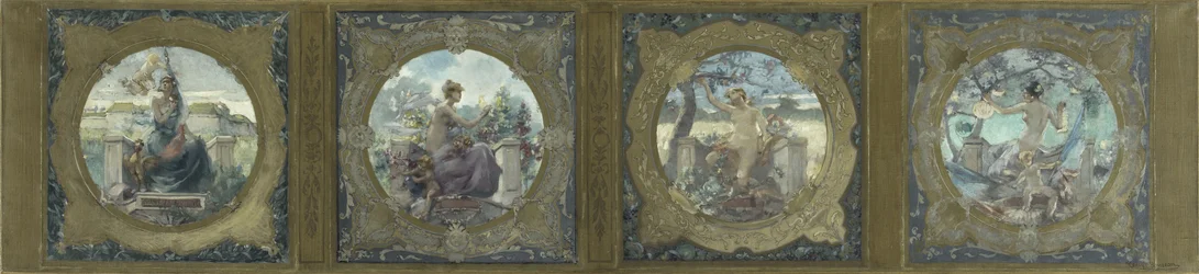 Schets voor de Galerie Lobau in het Hôtel de Ville in Parijs: De liederen: Patriottische liederen, in 1890