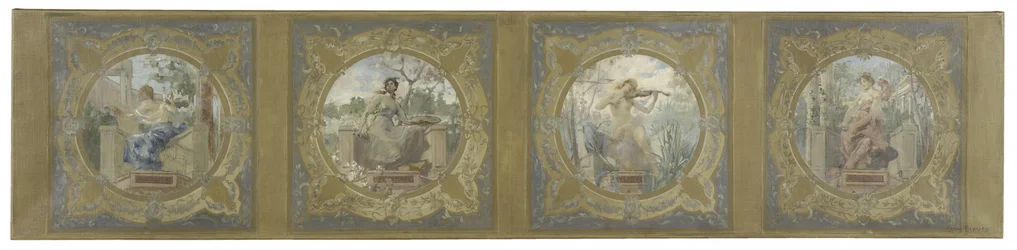 Schets voor de Lobau Galerij in het Stadhuis van Parijs: Les Arts