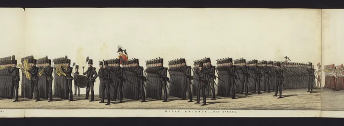 Deel van het panoramisch uitzicht op de volledige begrafenisstoet van Arthur, hertog van Wellington