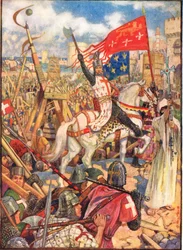 Richard Leeuwenhart bij de kruistochten, illustratie uit 