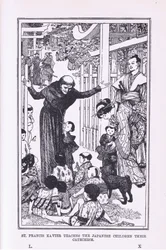 Sint Franciscus Xaverius leert de Japanse kinderen hun catechismus, 1912