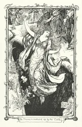 De prinses wordt opgeslokt door de aarde (gravure)