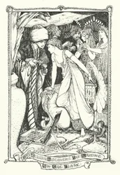 Zelida Ontdekt het Schrift op de Fles (gravure)