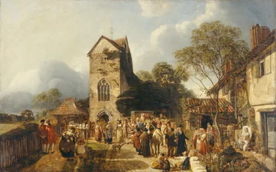 Een oud landelijk kerkhof (schilderij)