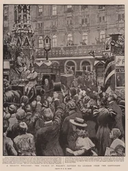 Een hartelijk welkom, de terugkeer van de prins van Wales naar Londen vanaf het continent