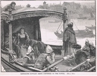 Catherine Howard wordt naar de Tower gebracht, 1542