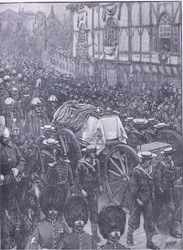 De begrafenis van de Koningin, de laatste fase, illustratie uit Cassells Geschiedenis van Engeland, 1900s
