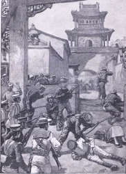 De oorlog in China: De gevechten in Tientsin, illustratie uit Cassells Geschiedenis van Engeland, 1900s