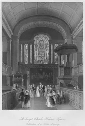 St. Georges Kerk, Hanover Square. Viering van een edel huwelijk, ca. 1841