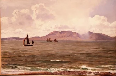 Vissersboten voor de Kust