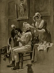Voorbereiding op de parade, 1799, illustratie uit ‘Hutchinson