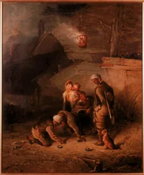 Mijnwerkers spelen quoits