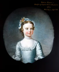 Portret van Barabara Repington als meisje, halve lengte
