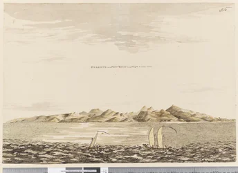 Pagina 16 Otaheite, wanneer Point Venus S.W. door W. 5 mijl verwijderd is, 1768-75