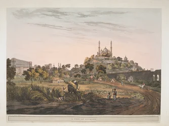 Een uitzicht in Lucknow, India 1809