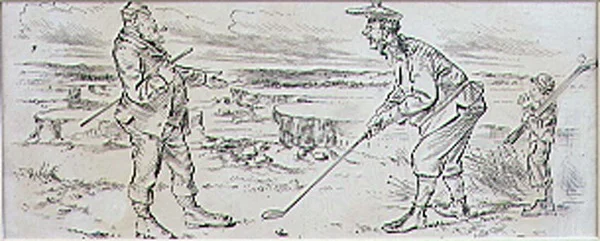 De aarzelende golfer, illustratie uit 