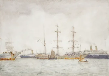 Schepen in de haven, ca. 1919