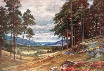 Een glimp van de Grampians, Inverness-Shire (kleurenlitho)