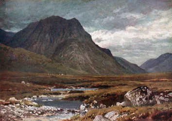Moor of Rannoch, Perthshire en Argyllshire (kleurenlitho)