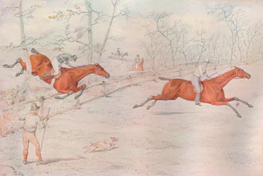 Een steeplechase: Over een sterke stierenhek. Neergehaald voor honderd!, 1927