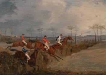 Scènes van een steeplechase: Nog een heg, ca. 1845