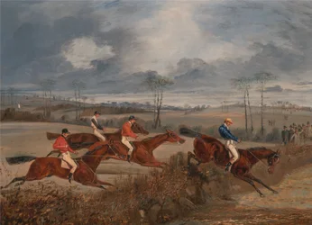 Scènes van een steeplechase: Een haag nemen