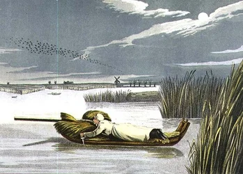 Sleeën: Werken naar een Wakker, geaquarelleerd door I. Clark, uitgegeven door Thomas McLean