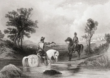 De ontmoeting van de Graaf van Essex en de Graaf van Tyrone in County Louth, Ierland in 1599, uit 