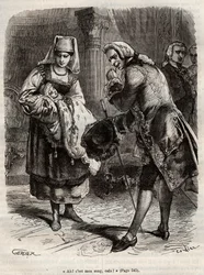 De geboorte van Louise Auguste, hertogin van Augustenborg (gravure)