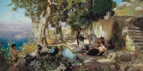 Bij de fontein