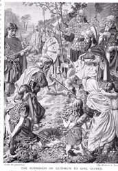 De Onderwerping van Guthrum aan Koning Alfred, illustratie uit 