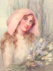 De lijdensweg van Richard Feverel: Lucy (kleurenlitho)