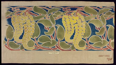 Gestencild textielmonster, ca. 1896