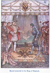 Bayard gepresenteerd aan de koning van Engeland (Hendrik VIII)