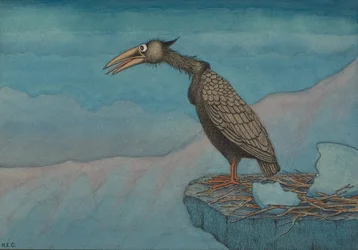 Pas uitgekomen roofvogel, ca. 1910