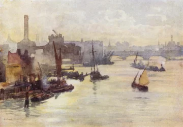 Herfstmiddag, vanaf Southwark Bridge