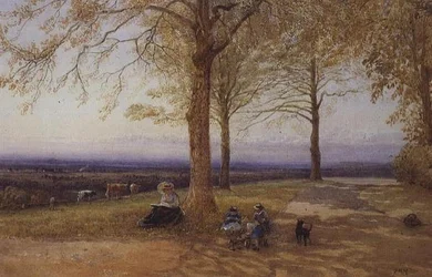 Moeder en Kind in Landschap
