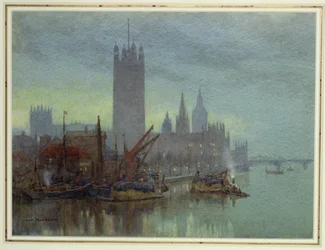 Schemering vanaf Lambeth Bridge