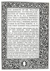 Riccardi Press: Pagina uit Sonnetten van Shakespeare, c.1914