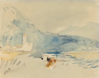 Een landschap met bergen en een stroom