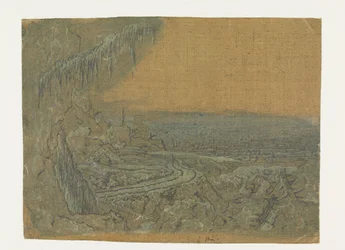 Verre Zicht met een Weg en Mossige Takken