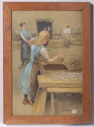 Het dompelen van glazen in een asfaltbad