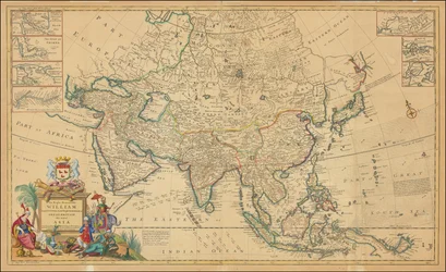 Kaart van Azië uit 1730 door Herman Moll