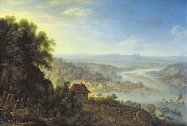 De Rijnvallei bij Erbach in Rheingau