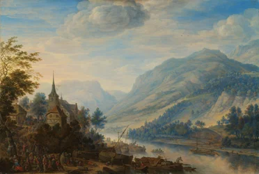 Uitzicht op de Rijn bij Kasteel Rheineck
