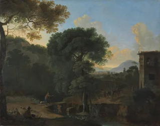 Landschap met reizigers